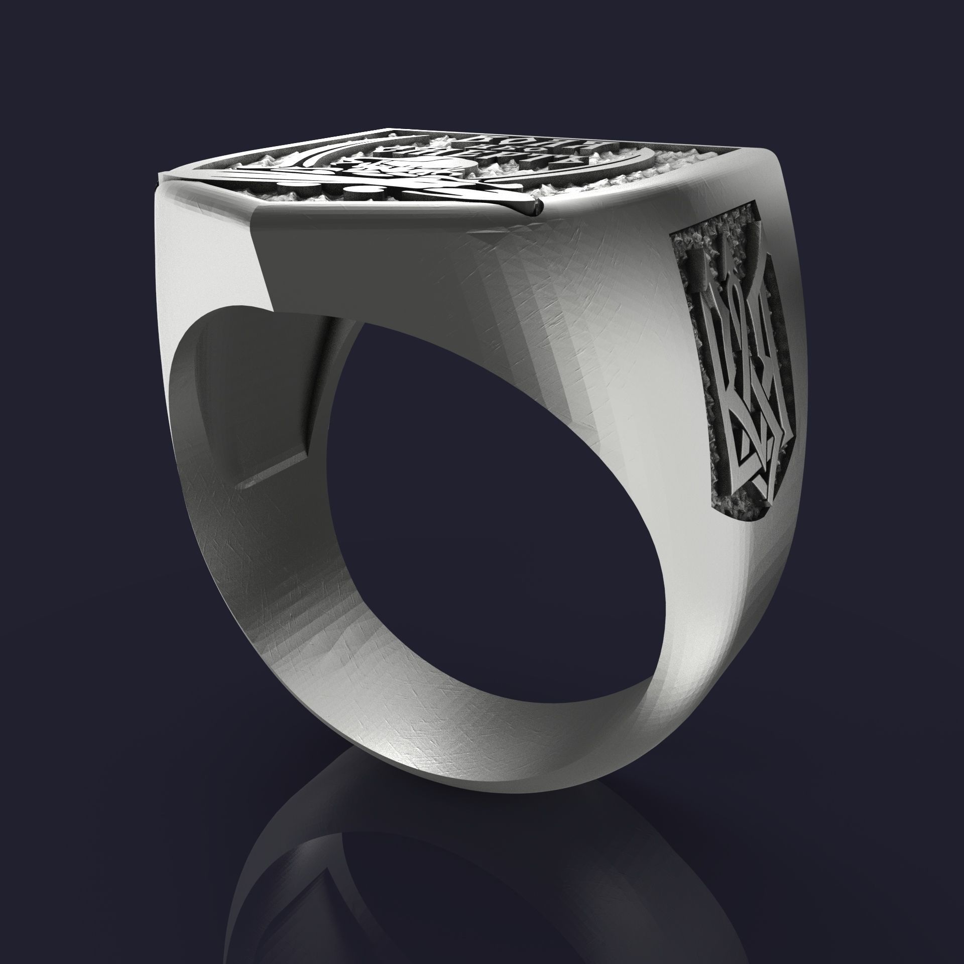 Signet Cossack Freedom or death set of sizes from 22 to 16 3D print model_3