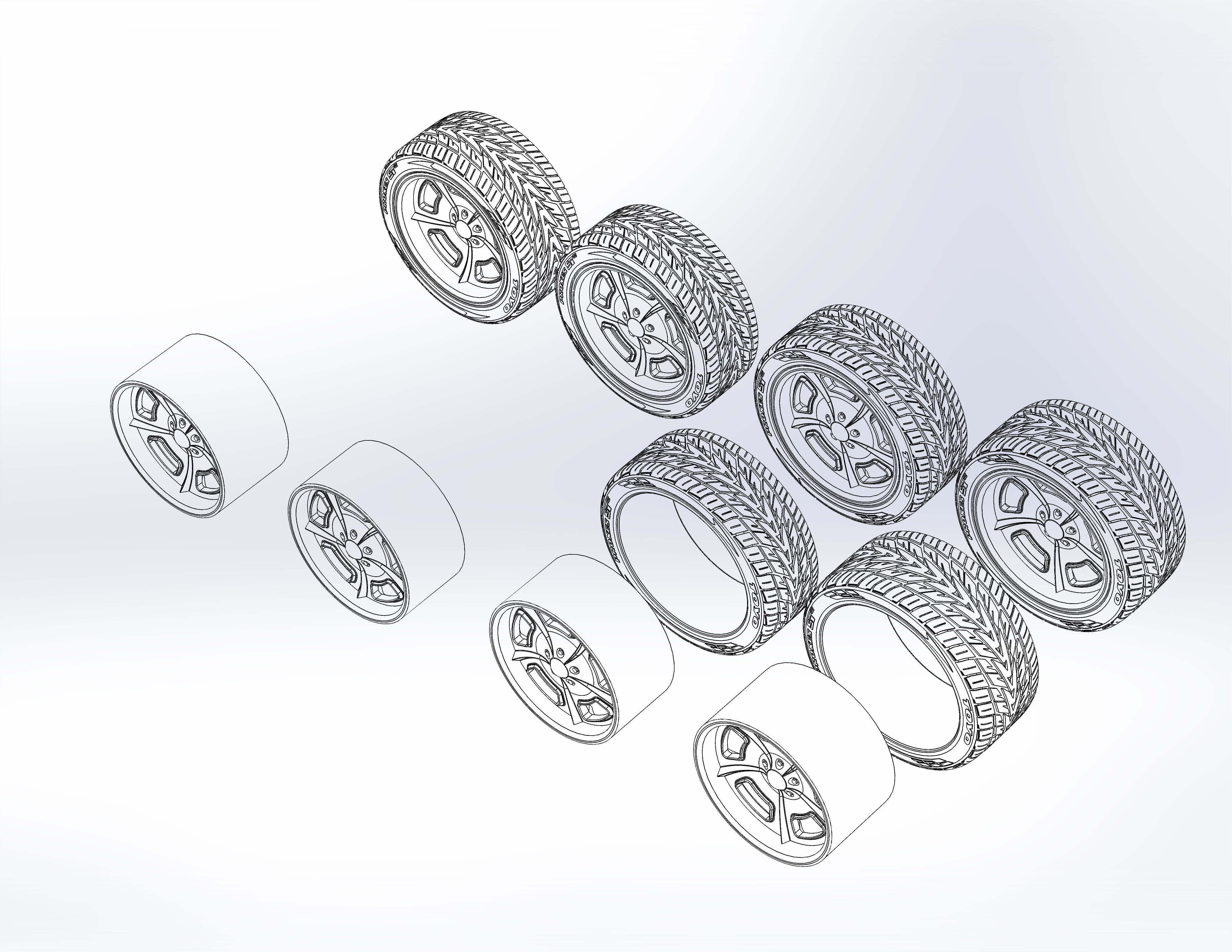 Custom wheels HRBB Twisted Columbus for your scale model 3D print model_9