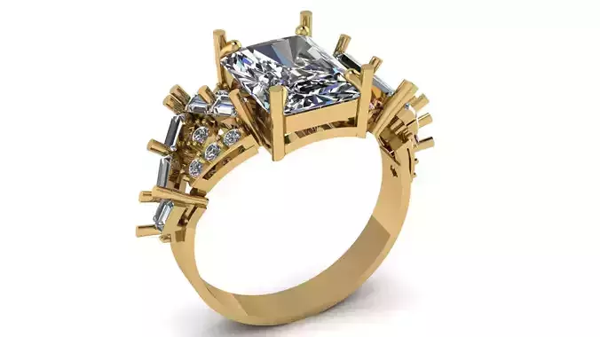 Engagement Diamond Ring 3d Printable Model