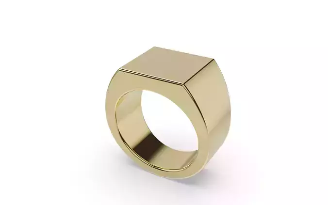 SQUARE PLAIN SIGNET RING 3D PRINT MODEL