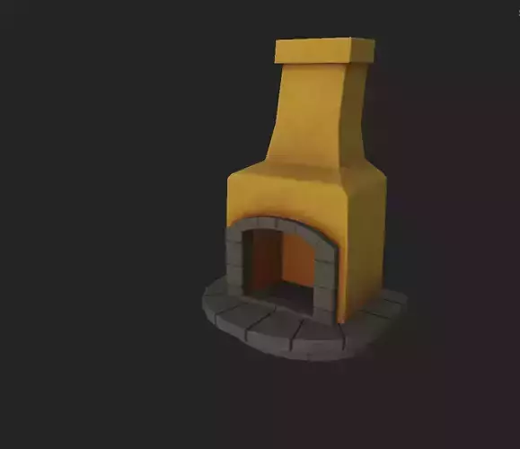 Stylized low poly furnace