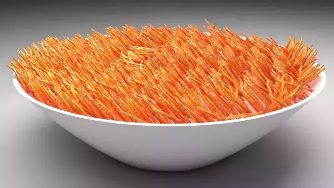 Bowl of Korean Carrot Salad 3D model