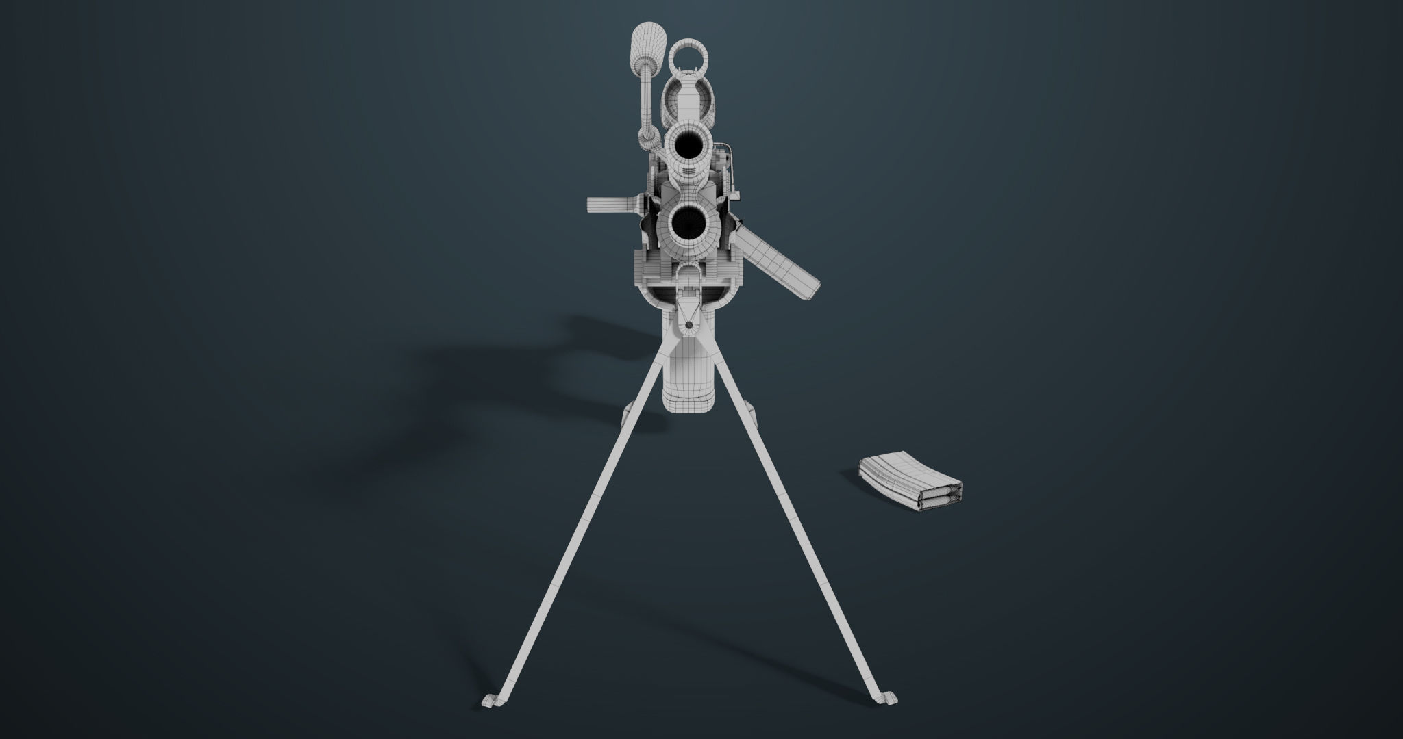 Machine Gun 07 All PBR Unity UE Textures Included Low-poly 3D model_31