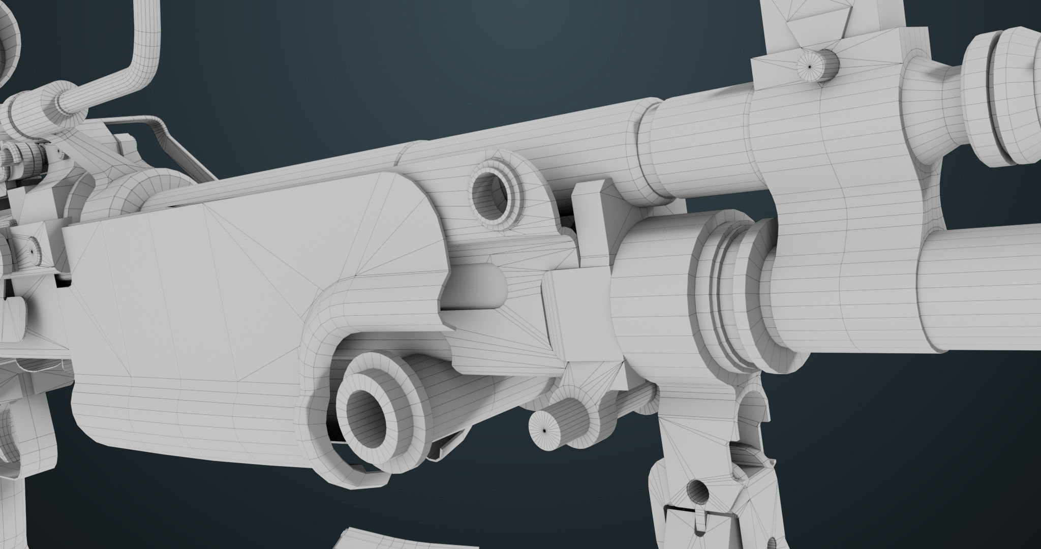 Machine Gun 07 All PBR Unity UE Textures Included Low-poly 3D model_43