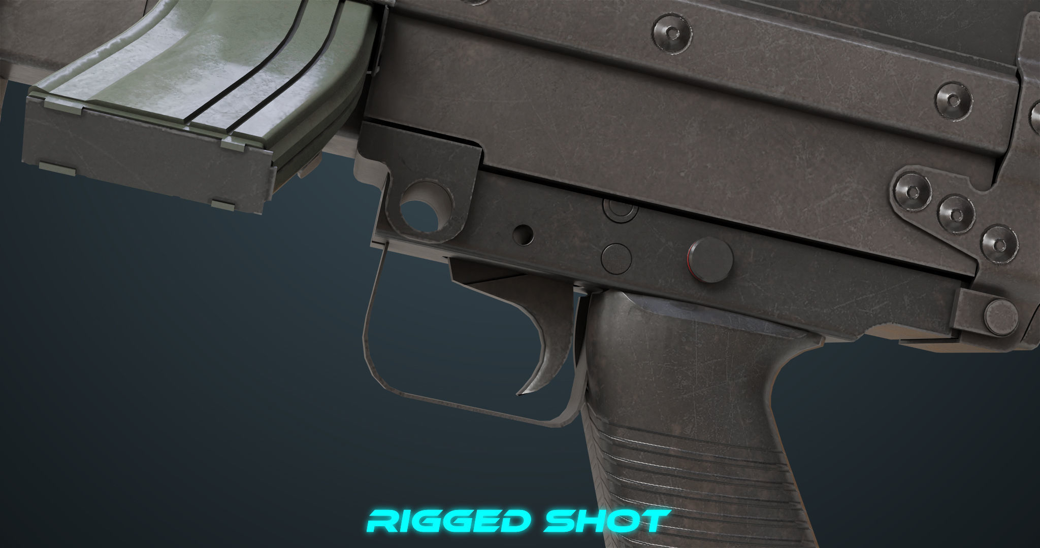 Machine Gun 07 All PBR Unity UE Textures Included Low-poly 3D model_26