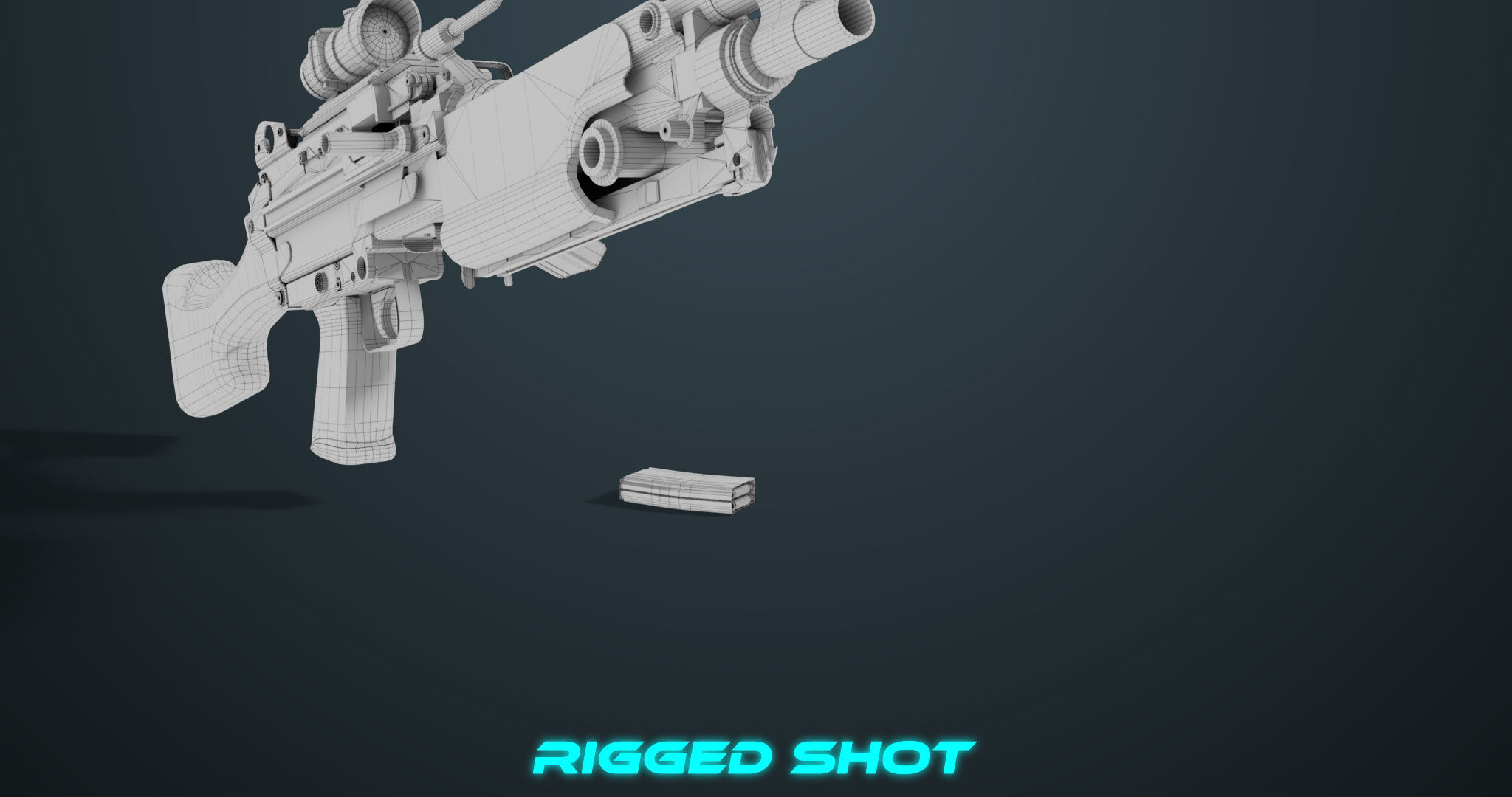 Machine Gun 07 All PBR Unity UE Textures Included Low-poly 3D model_59