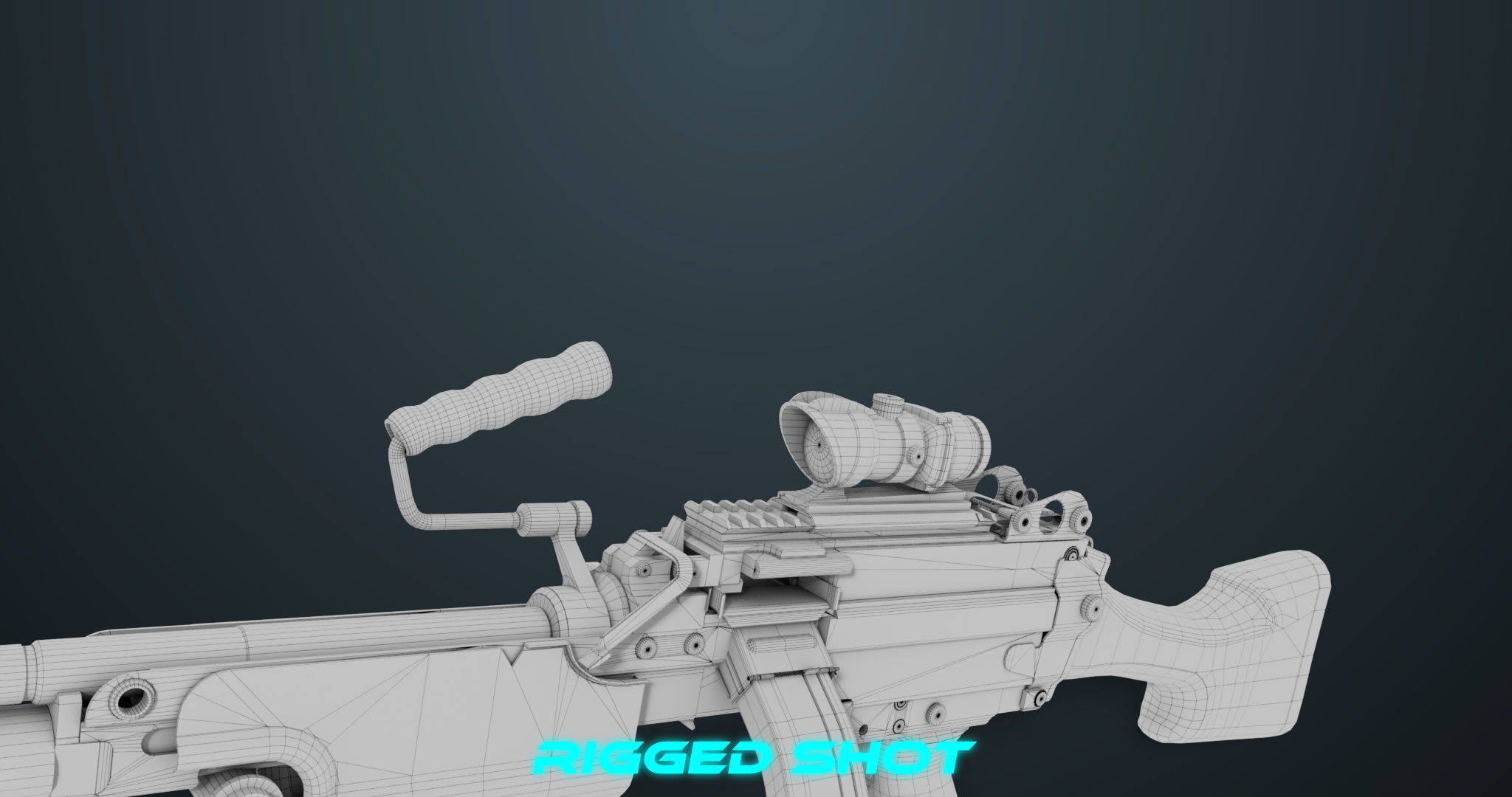 Machine Gun 07 All PBR Unity UE Textures Included Low-poly 3D model_50