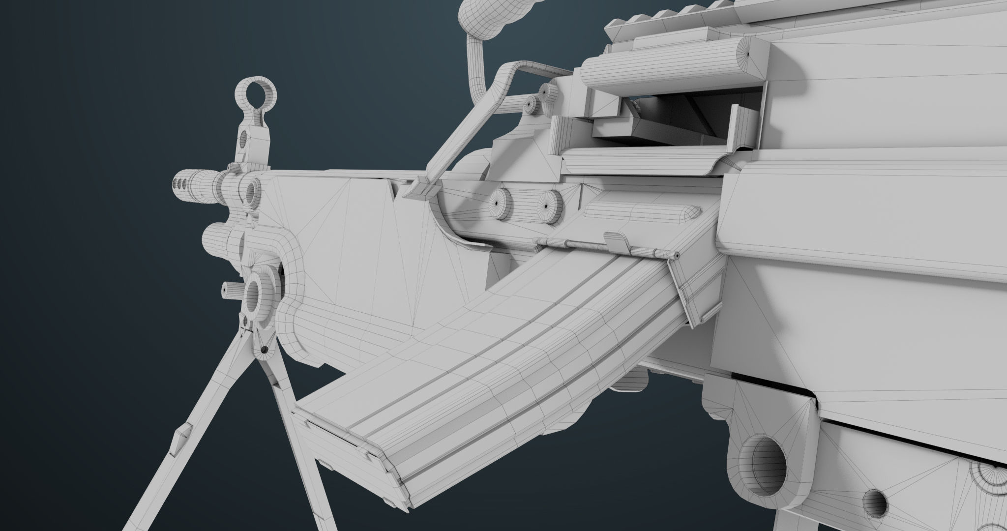 Machine Gun 07 All PBR Unity UE Textures Included Low-poly 3D model_46