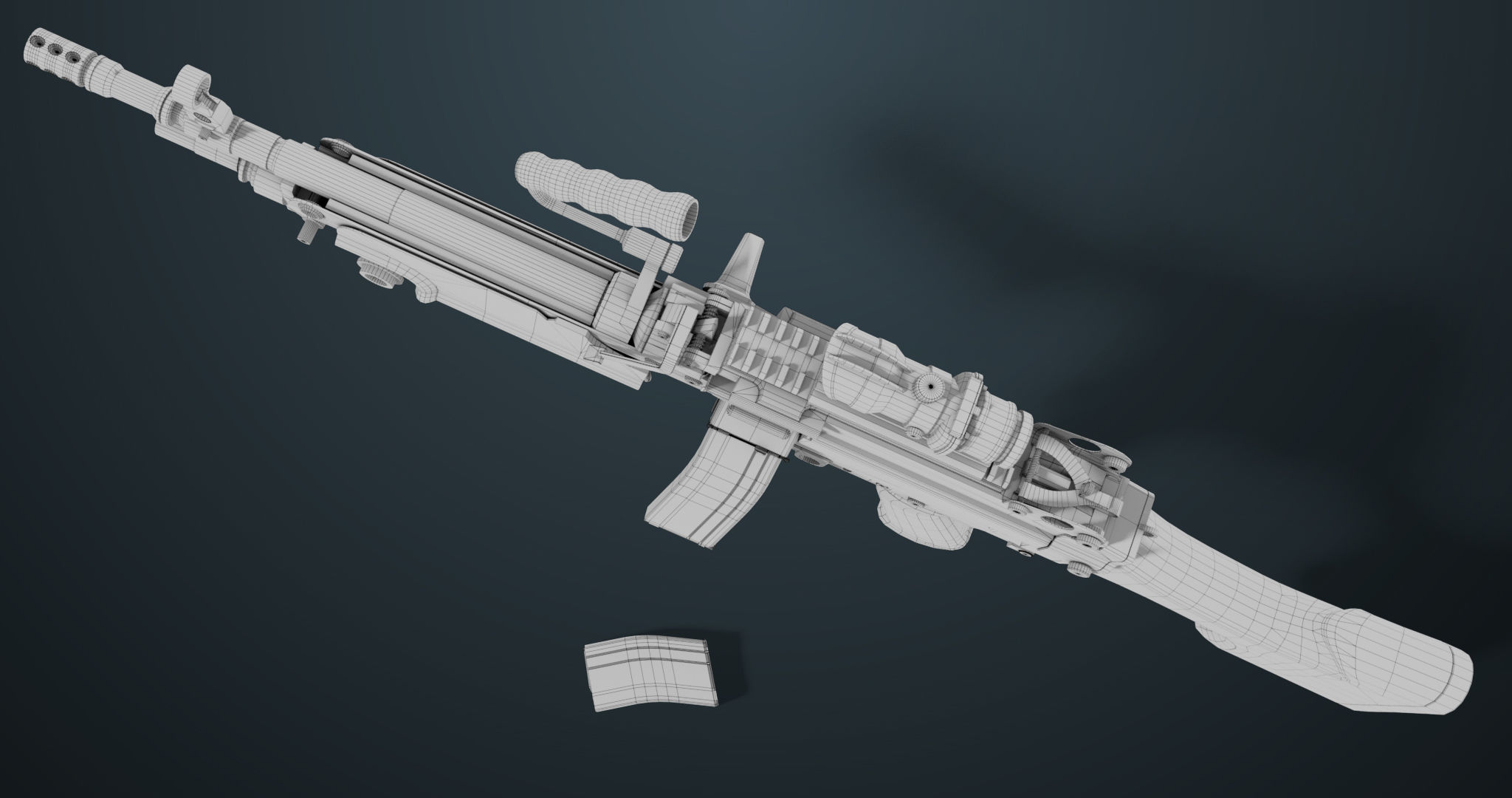 Machine Gun 07 All PBR Unity UE Textures Included Low-poly 3D model_63