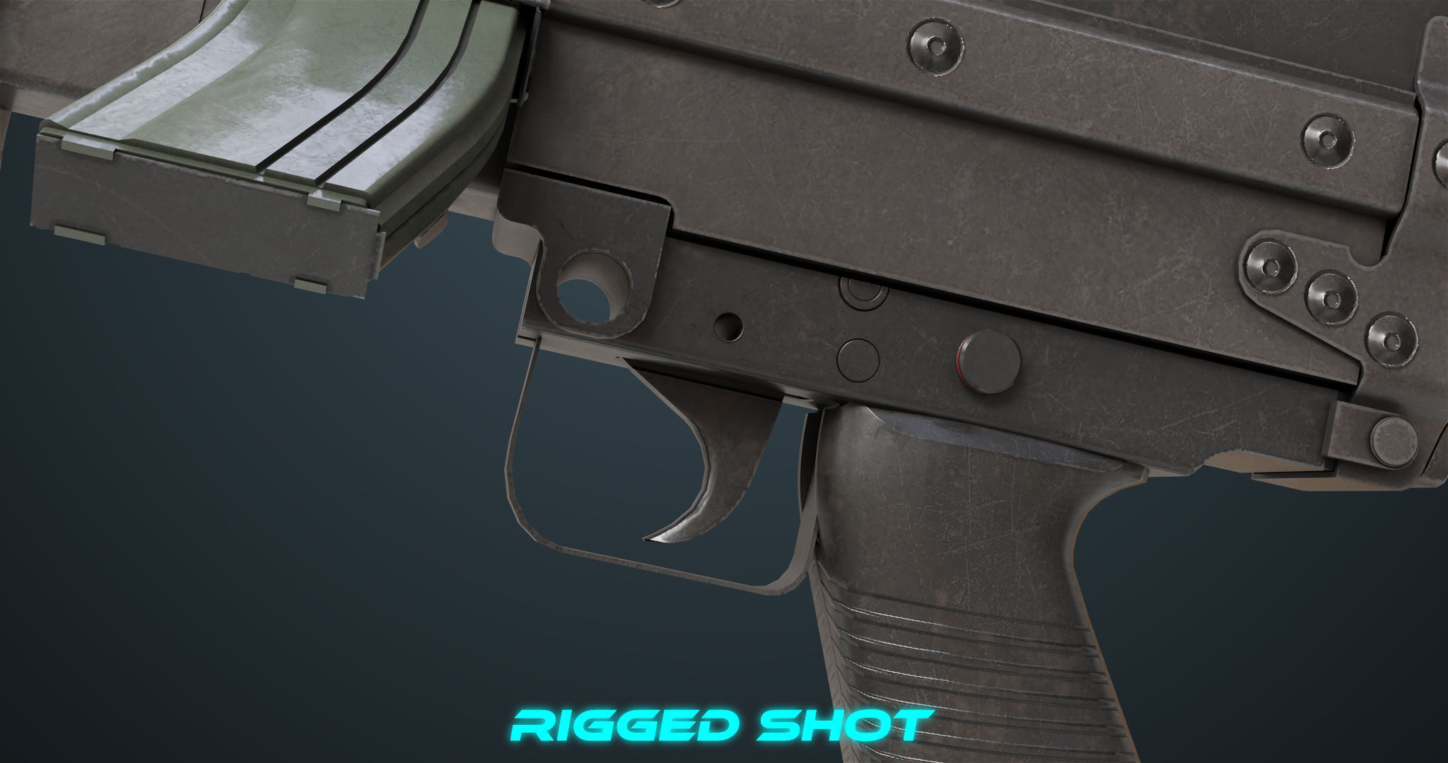 Machine Gun 07 All PBR Unity UE Textures Included Low-poly 3D model_25