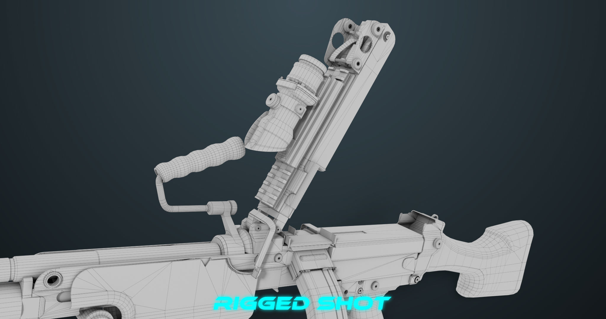 Machine Gun 07 All PBR Unity UE Textures Included Low-poly 3D model_51