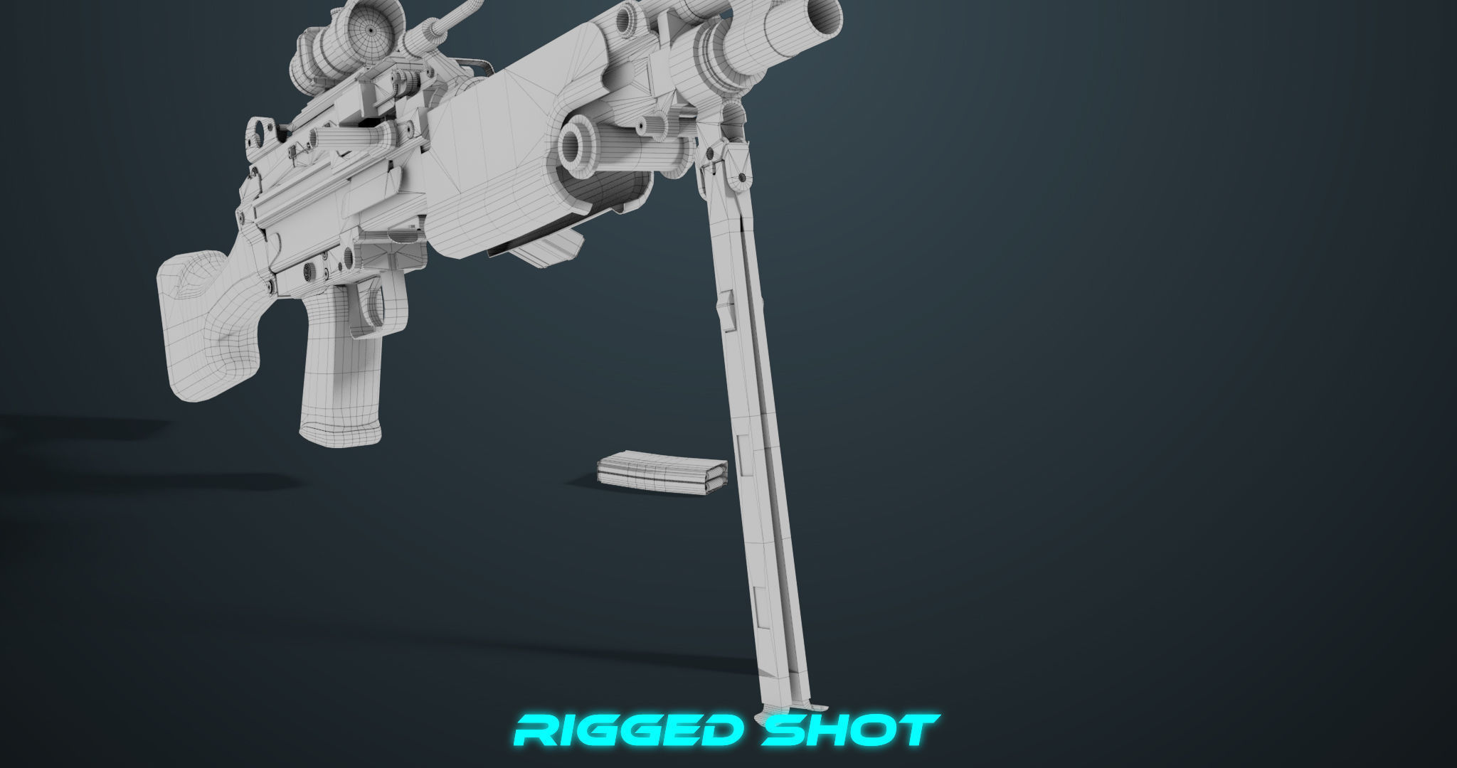 Machine Gun 07 All PBR Unity UE Textures Included Low-poly 3D model_58