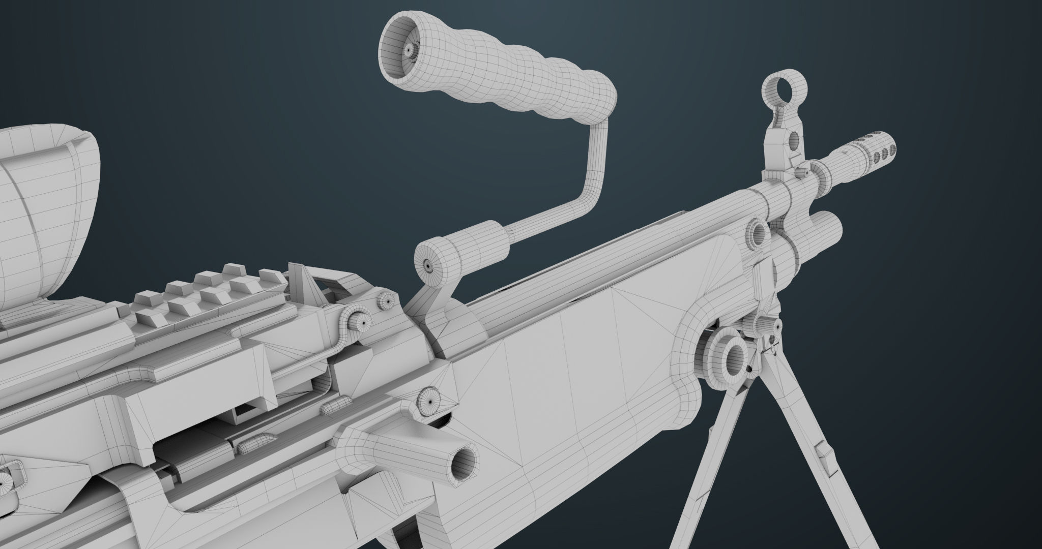 Machine Gun 07 All PBR Unity UE Textures Included Low-poly 3D model_40