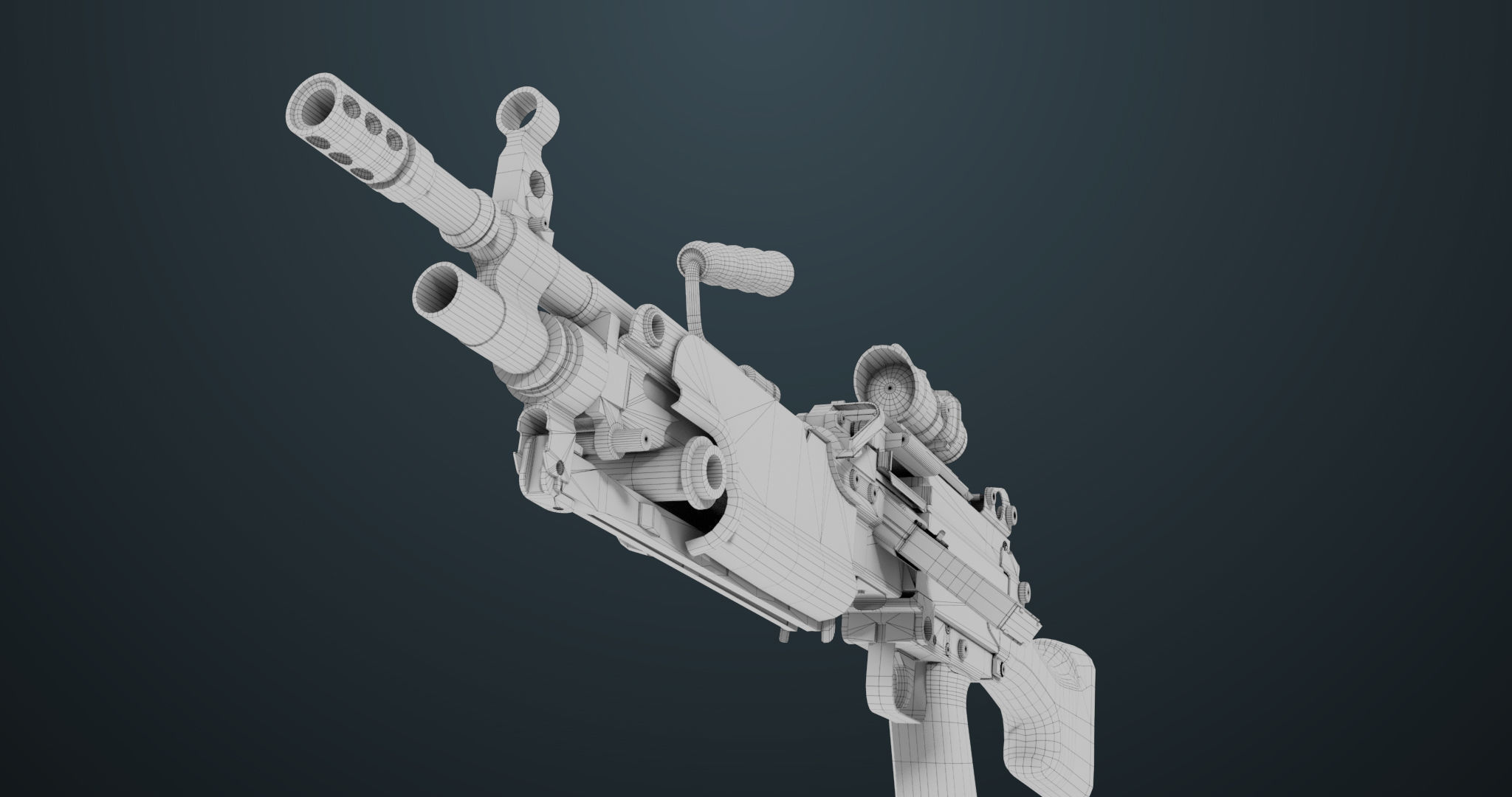 Machine Gun 07 All PBR Unity UE Textures Included Low-poly 3D model_60
