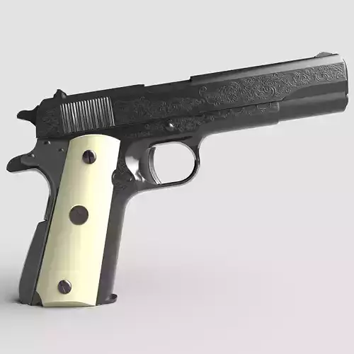 dean-winchester-colt 1911-pistol- Low-poly 3D model