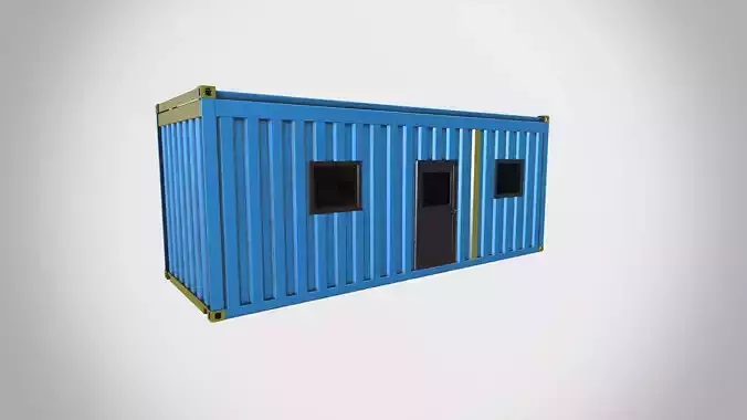 Blue Container Low-poly 3D model