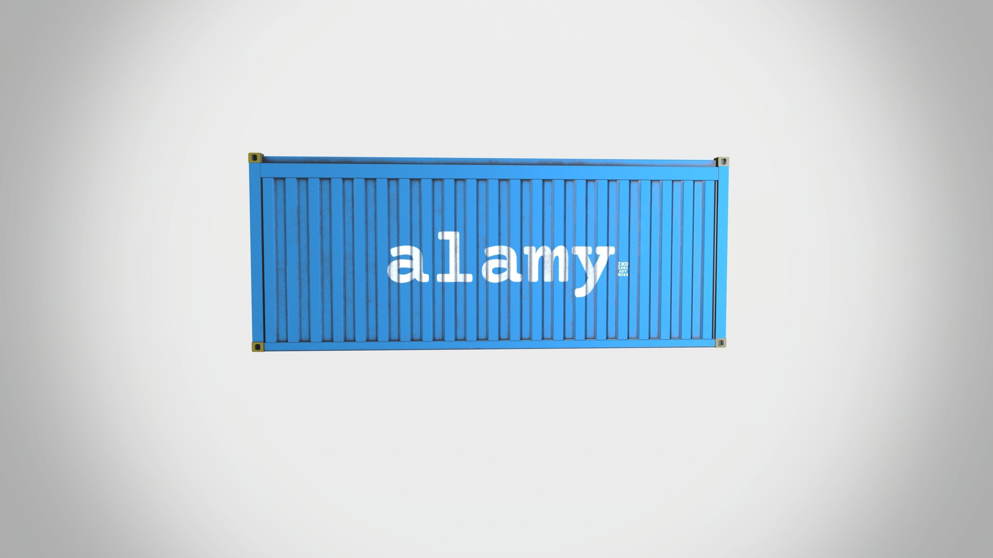 Blue Container Low-poly 3D model_4