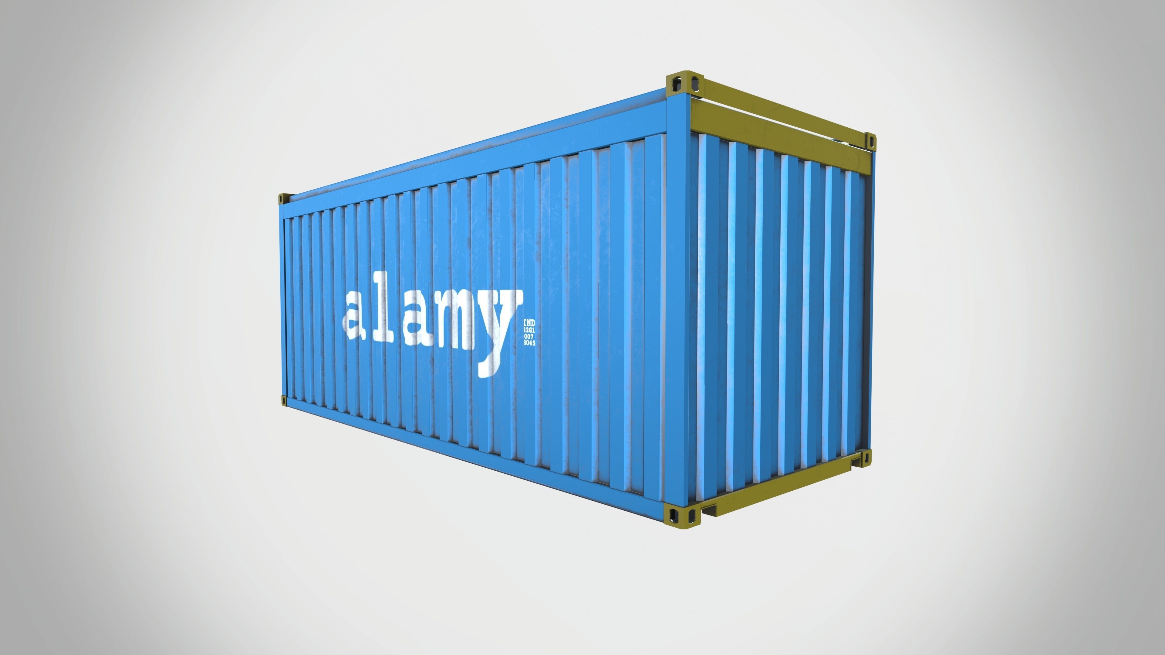 Blue Container Low-poly 3D model_5
