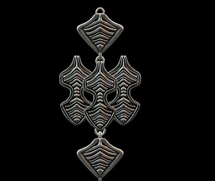 Geometric Designer Bracelet Chain 3D print model_3