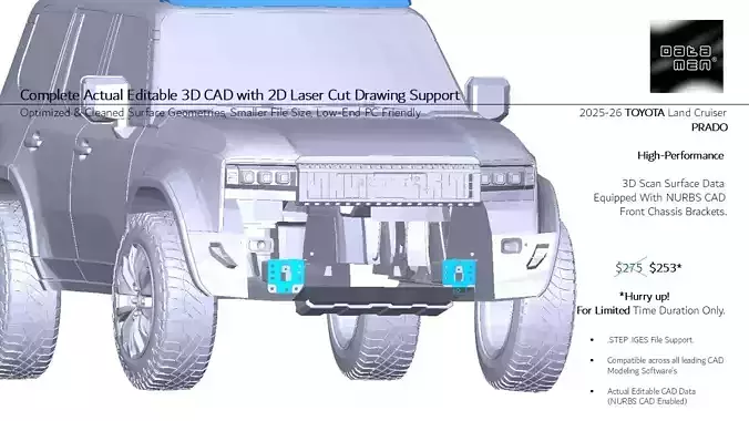 2024 2025 TOYOTA Land Cruiser PRADO LC250 3D Scan Surface Data