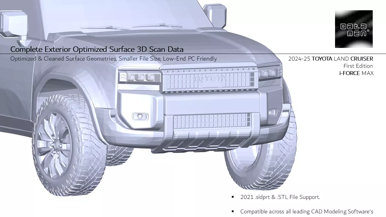 2024 2025 TOYOTA Land Cruiser PRADO LC250 3D Scan Surface Data 3D model_0