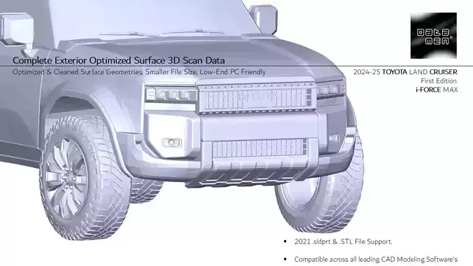 2024 2025 TOYOTA Land Cruiser PRADO LC250 3D Scan Surface Data