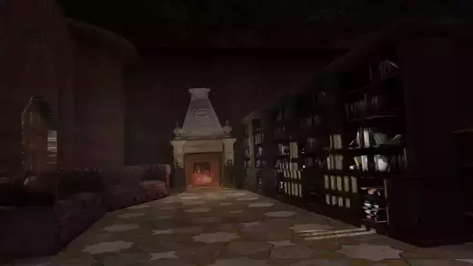 Medieval Library Model Realistic