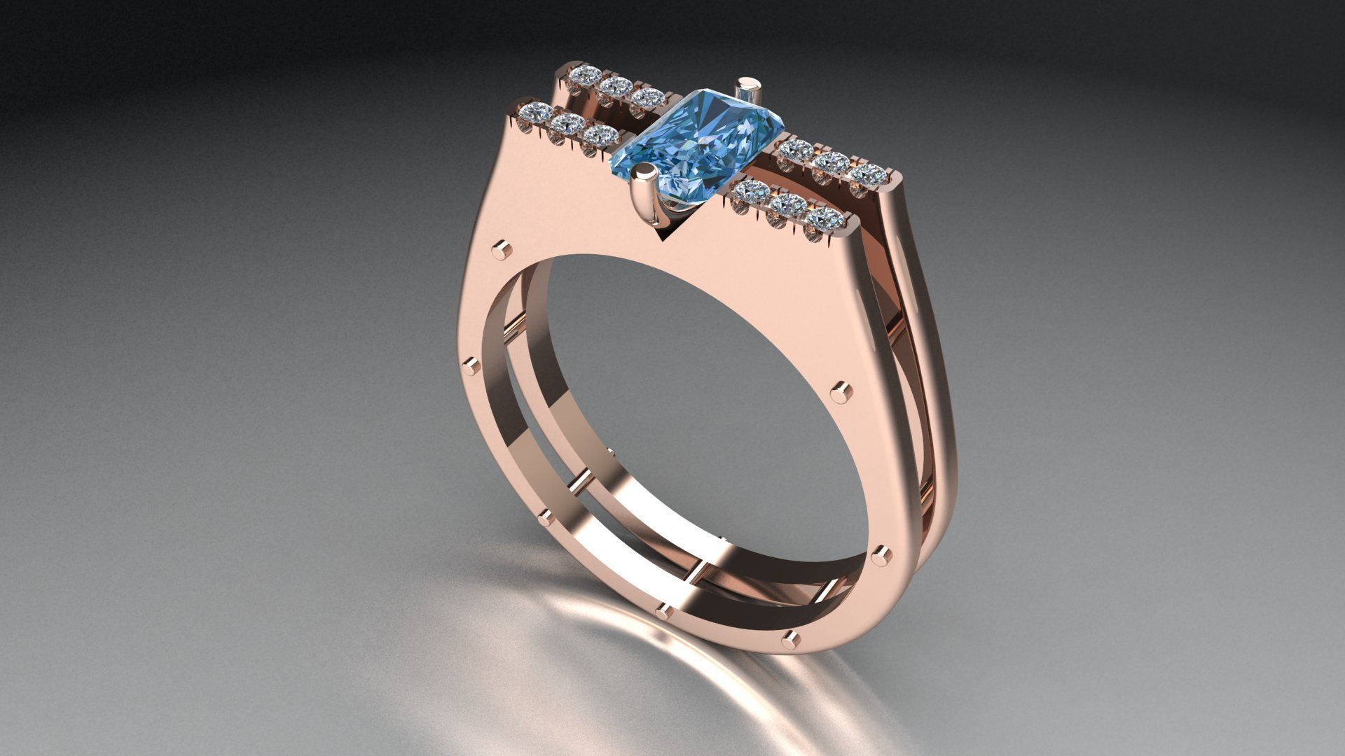 Ring with stones Printing Model 3D print model_3