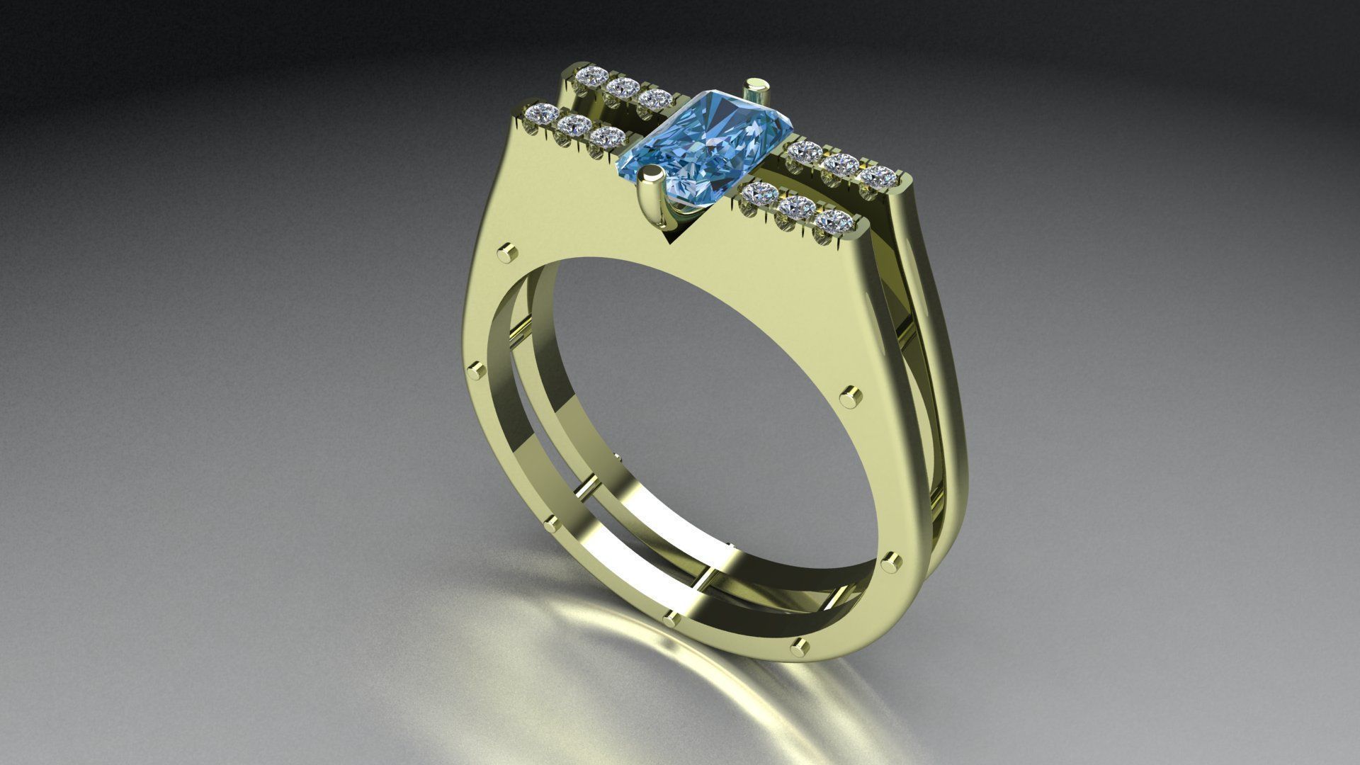 Ring with stones Printing Model 3D print model_5