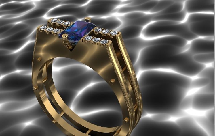 Ring with stones Printing Model 3D print model_4