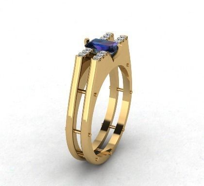 Ring with stones Printing Model 3D print model_2