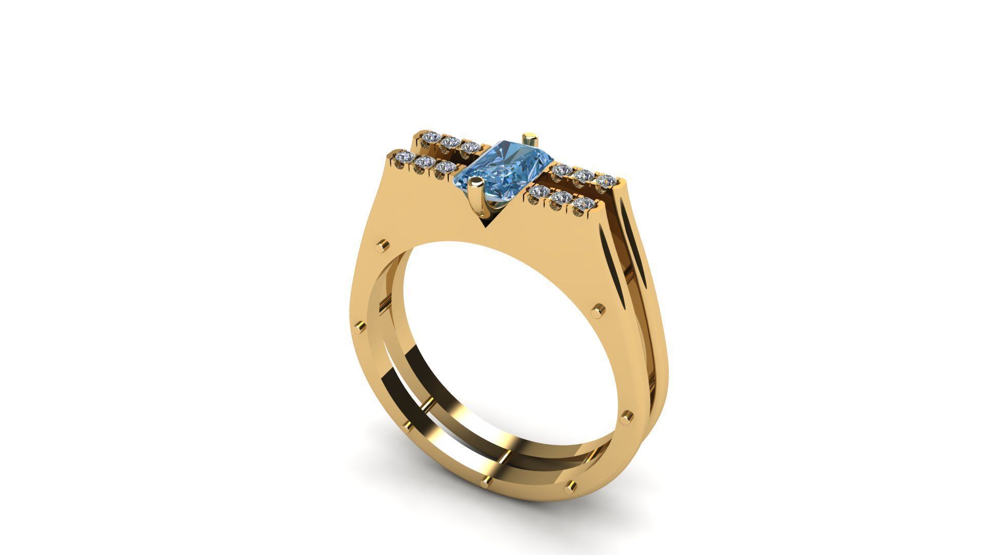 Ring with stones Printing Model 3D print model_6