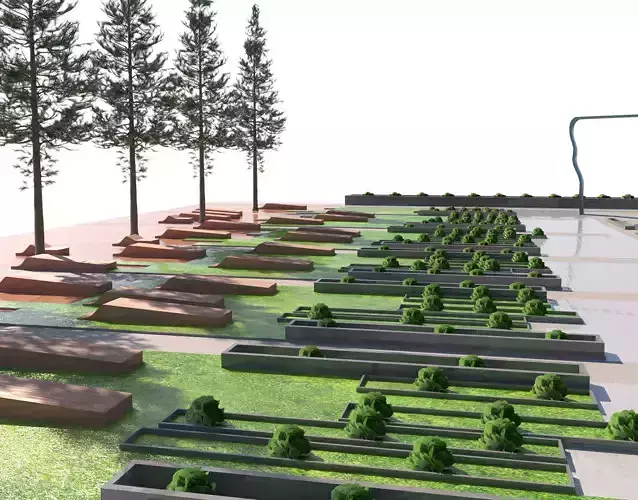 Low-Poly Park Landscape - Game Ready