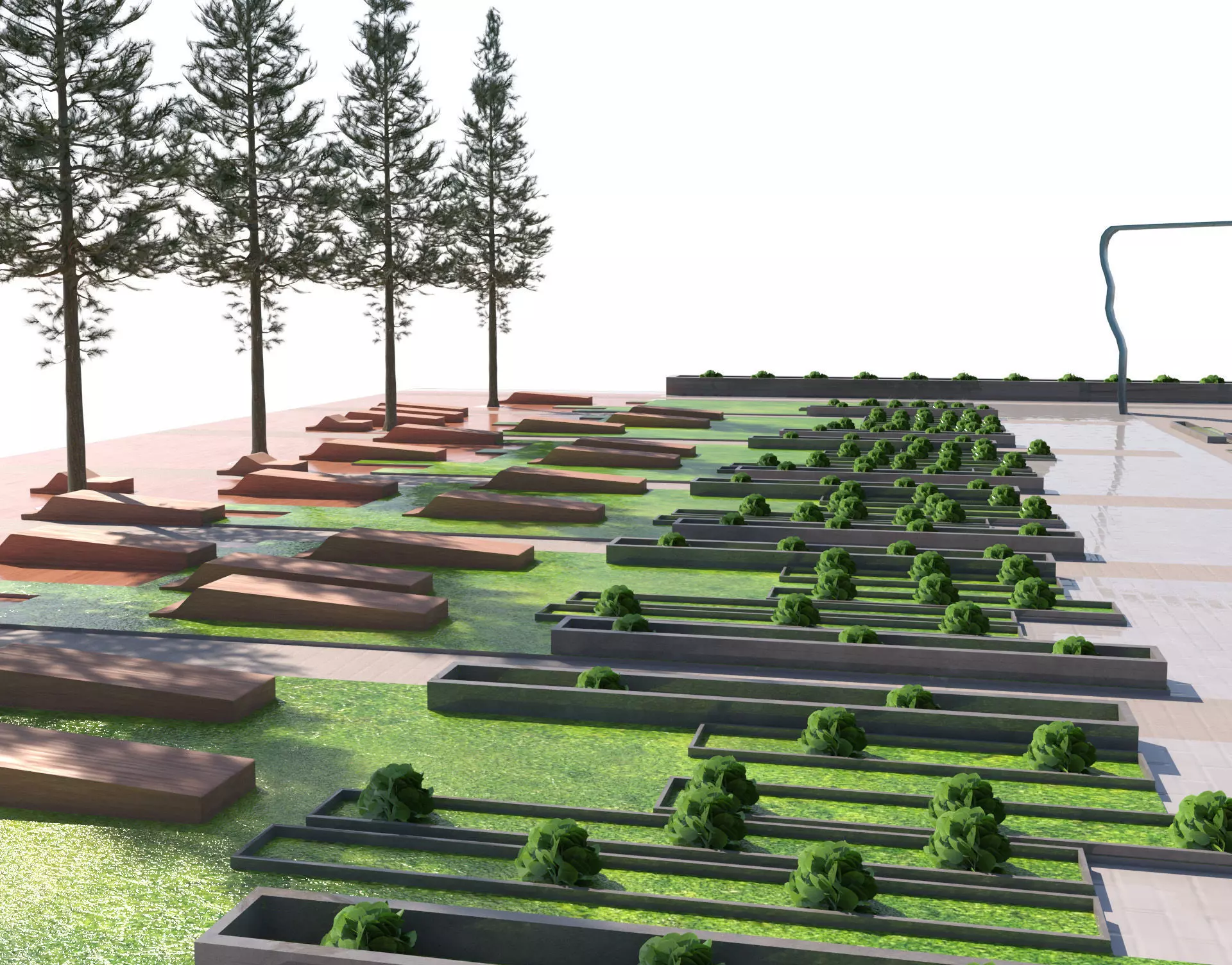 Low-Poly Park Landscape - Game Ready Low-poly 3D model_0