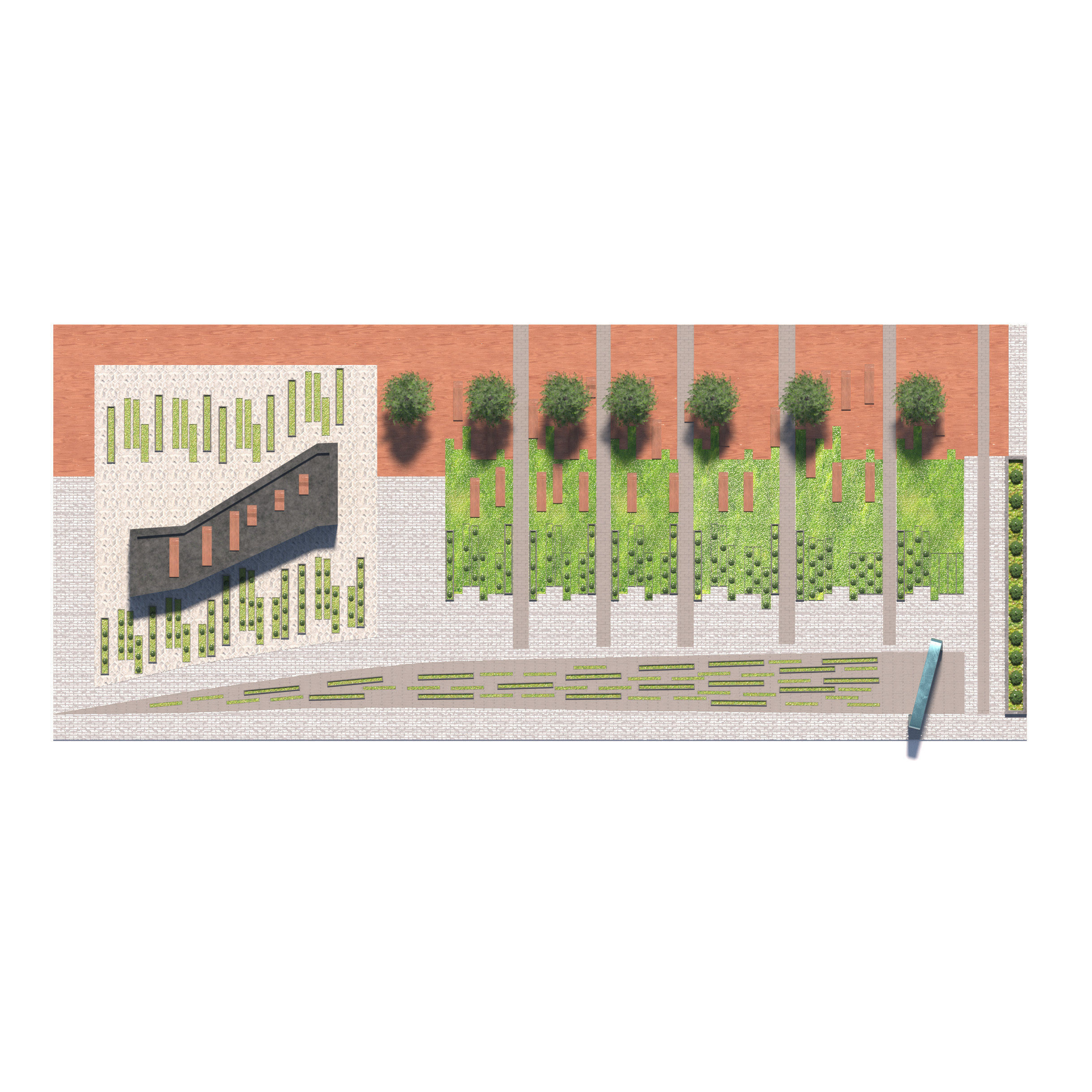 Low-Poly Park Landscape - Game Ready Low-poly 3D model_4