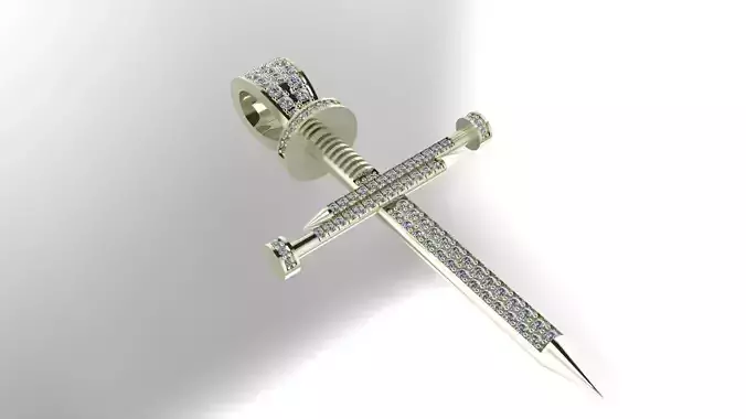 Cartier Cross nail with stones Printing Model