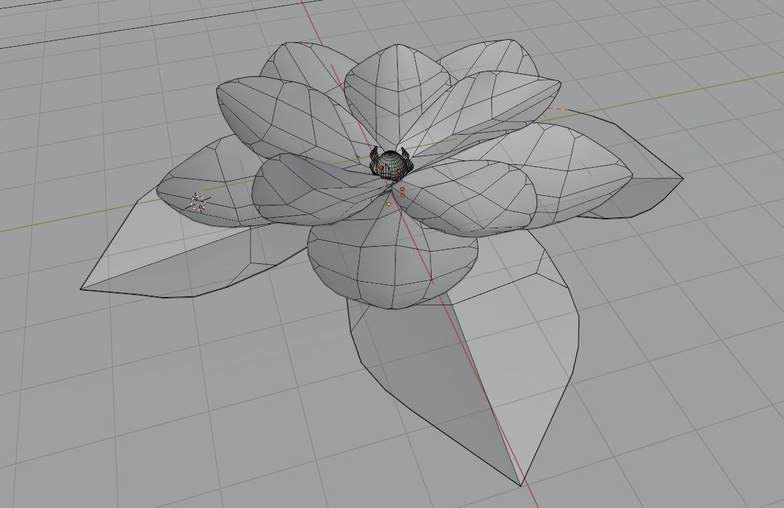 3D Magnolia Flower Model - Blender Low-poly 3D model_3