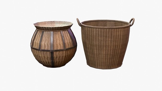 Basket Lowpoly  Low-poly 3D model