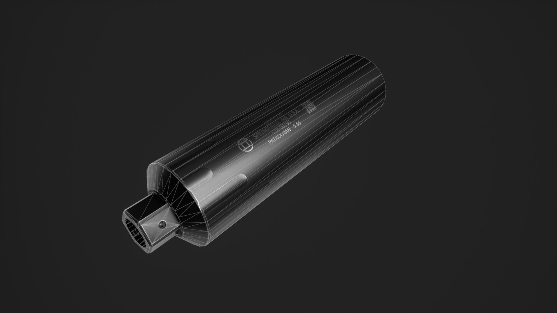 Gemtech Patrolman Suppressor Low-poly 3D model_9