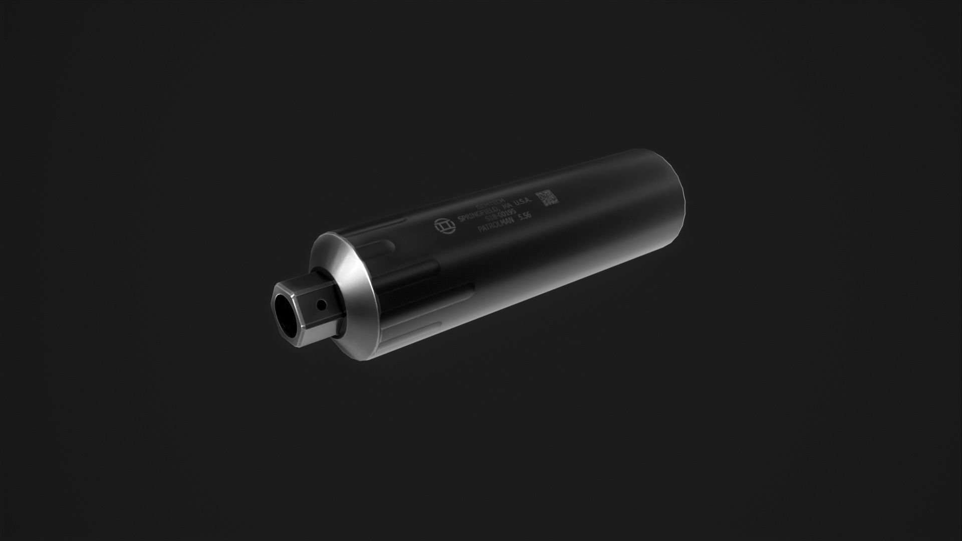 Gemtech Patrolman Suppressor Low-poly 3D model_7