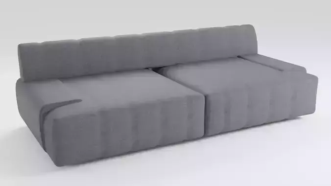 Designer sofa in dark tones in a minimalist style