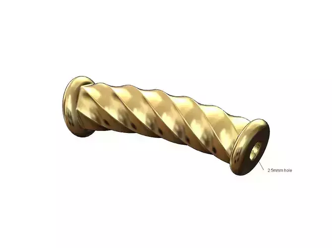 Curved Twisted hexagonal wire bead charm and bracelet spacer 3D print model