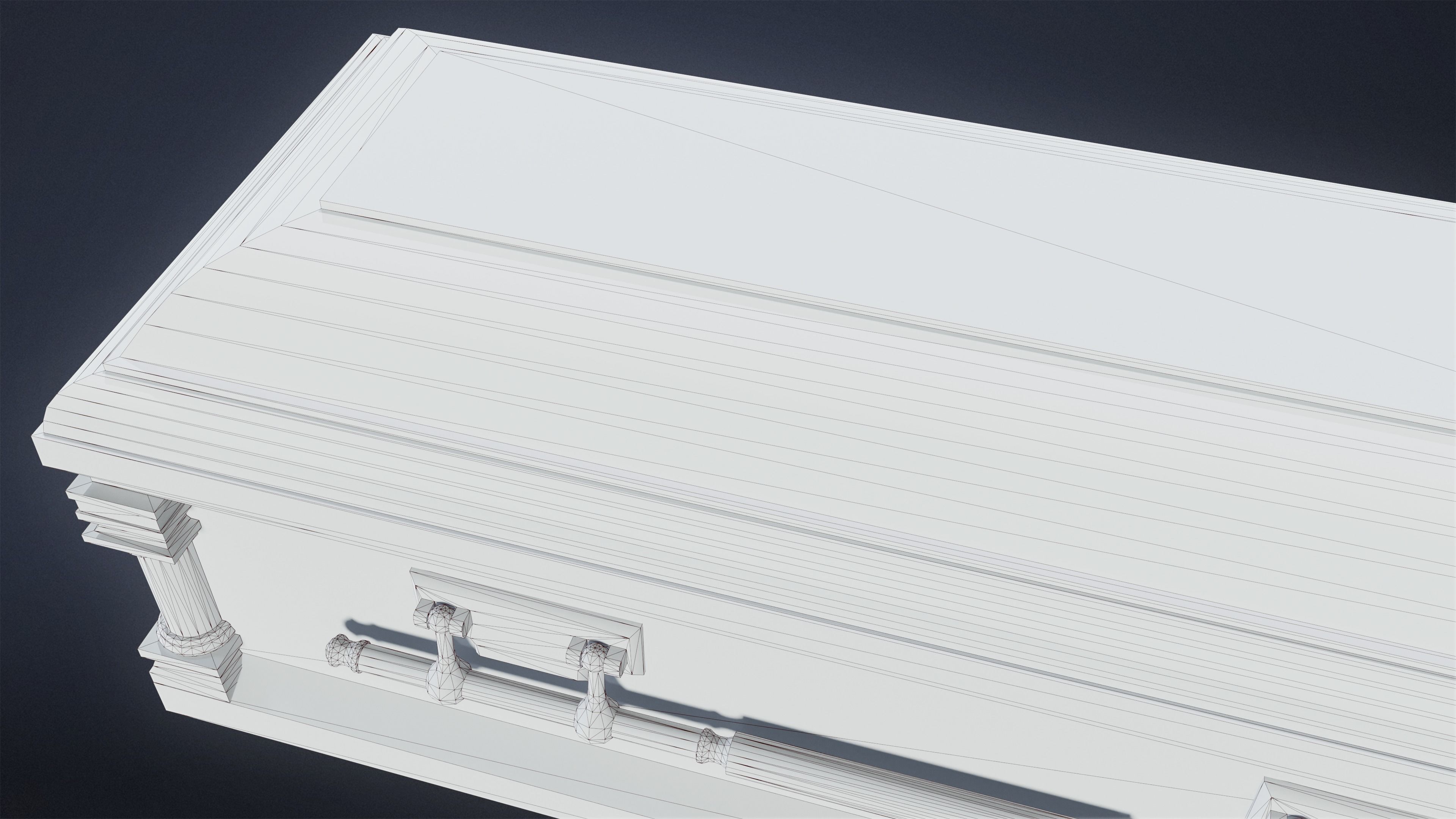 CEMETERY - Coffin 01 - LOW POLY Low-poly 3D model_7