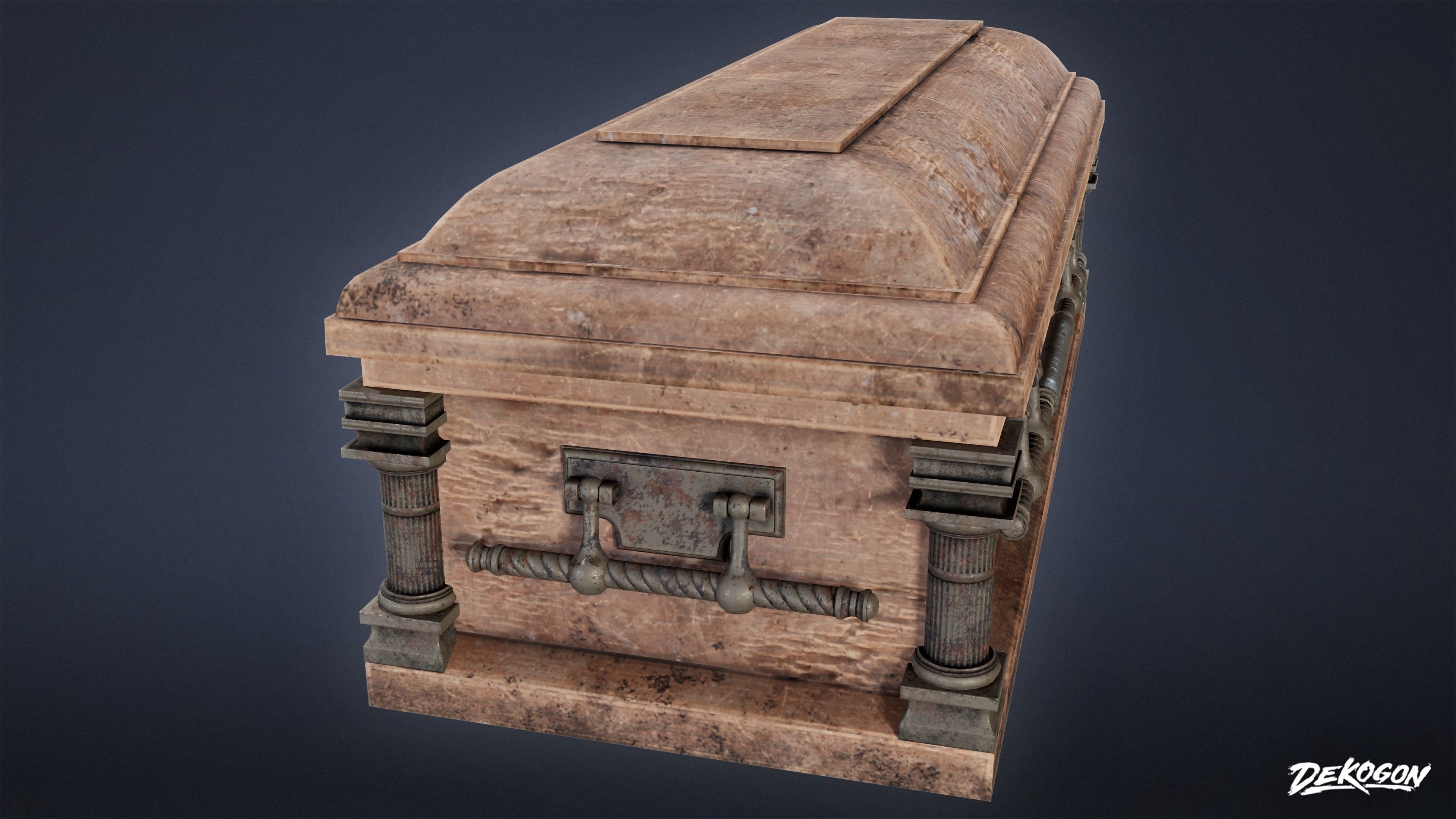 CEMETERY - Coffin 01 - LOW POLY Low-poly 3D model_2