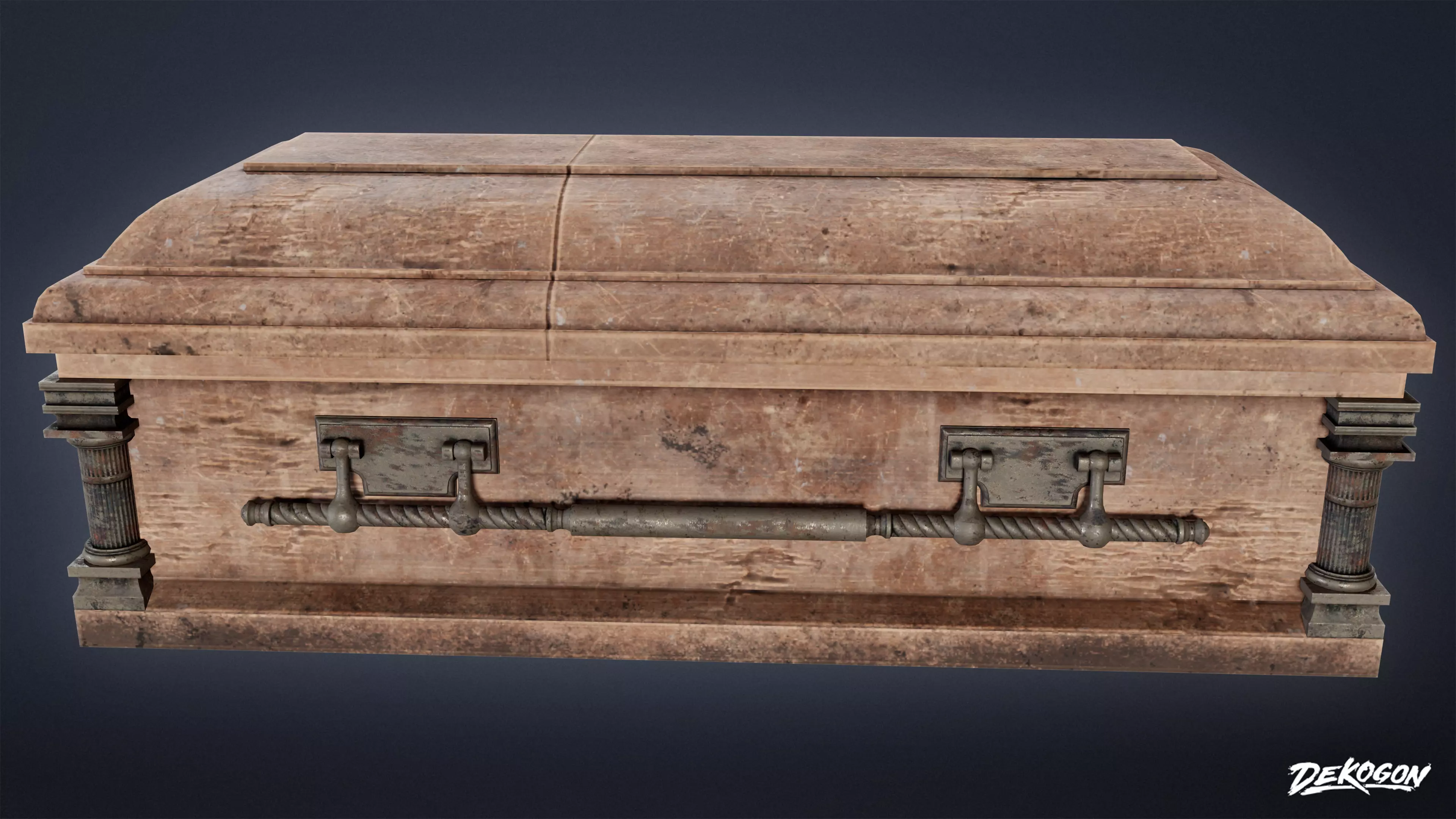 CEMETERY - Coffin 01 - LOW POLY Low-poly 3D model_0