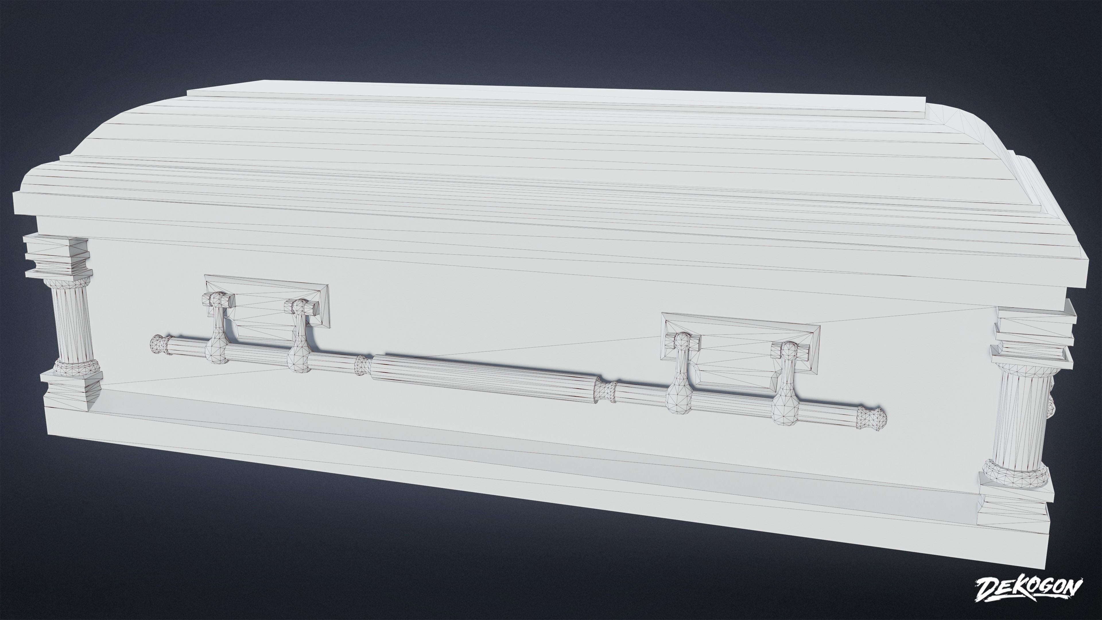 CEMETERY - Coffin 01 - LOW POLY Low-poly 3D model_8