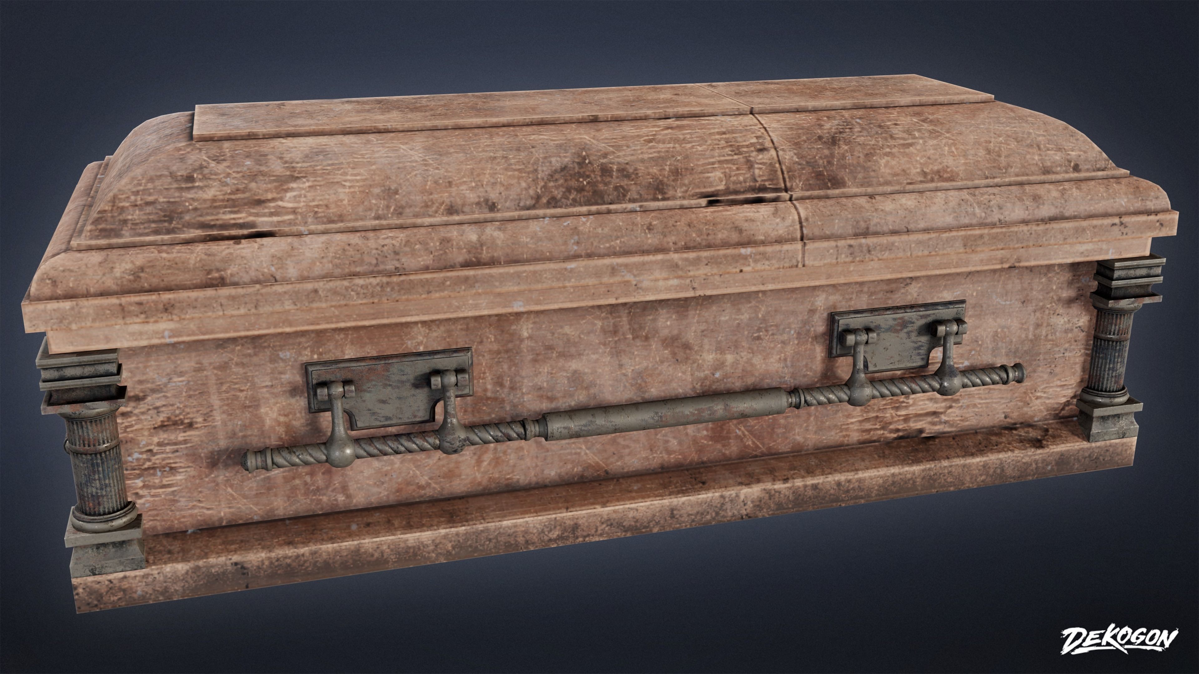 CEMETERY - Coffin 01 - LOW POLY Low-poly 3D model_3