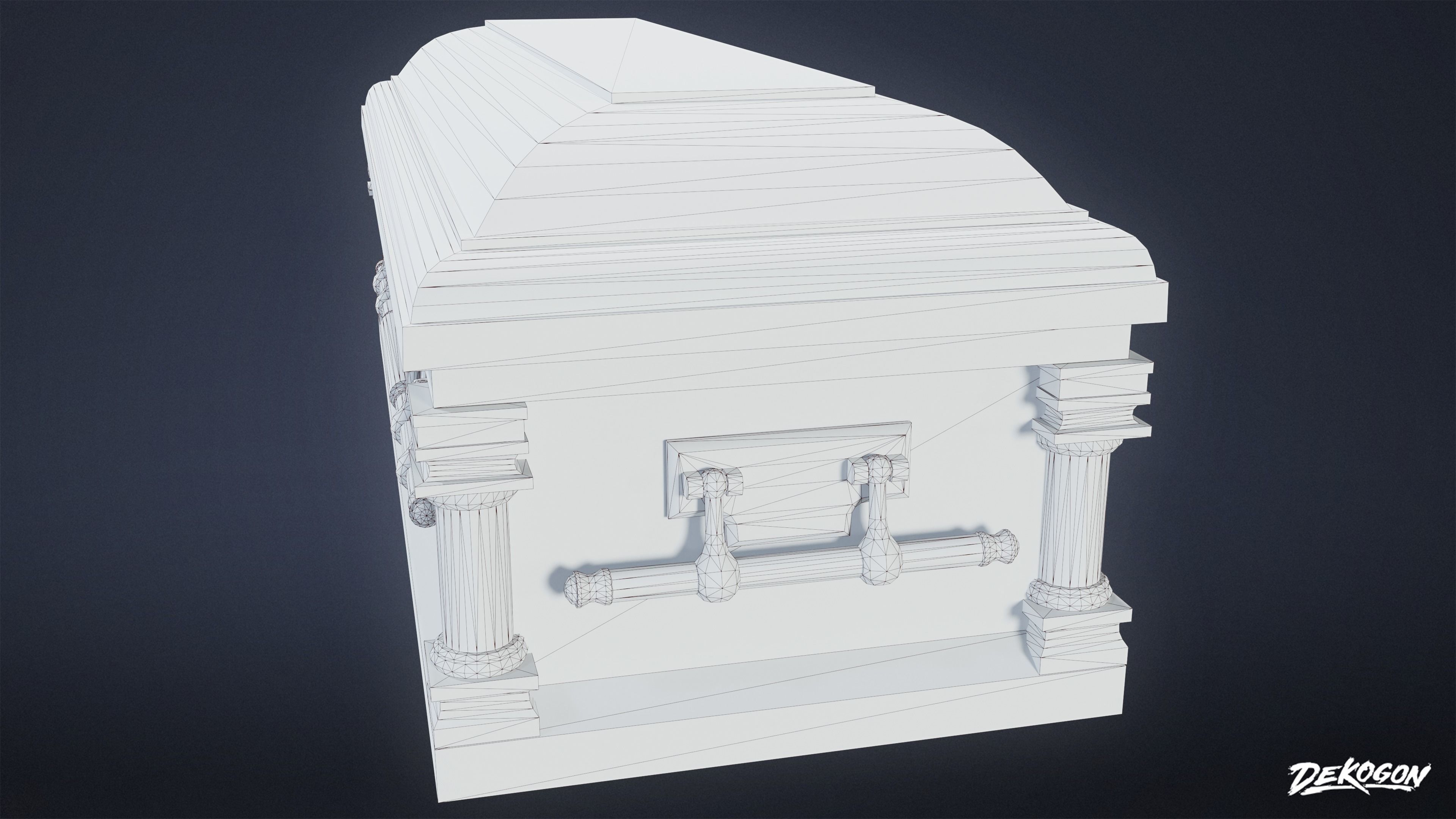 CEMETERY - Coffin 01 - LOW POLY Low-poly 3D model_9