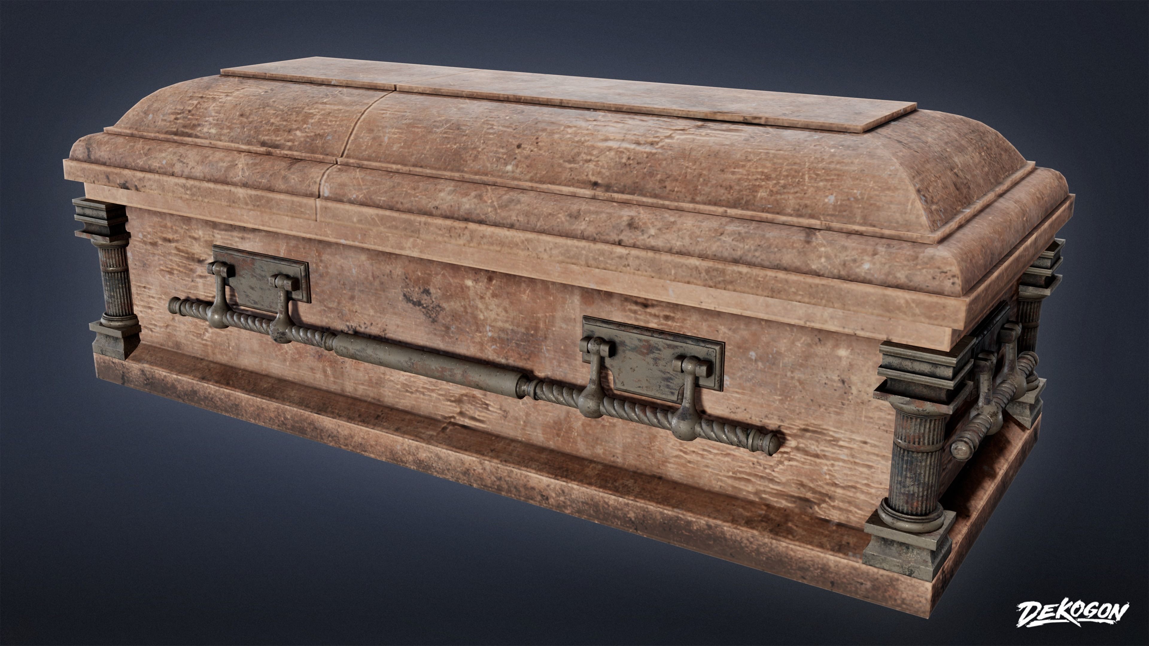 CEMETERY - Coffin 01 - LOW POLY Low-poly 3D model_1