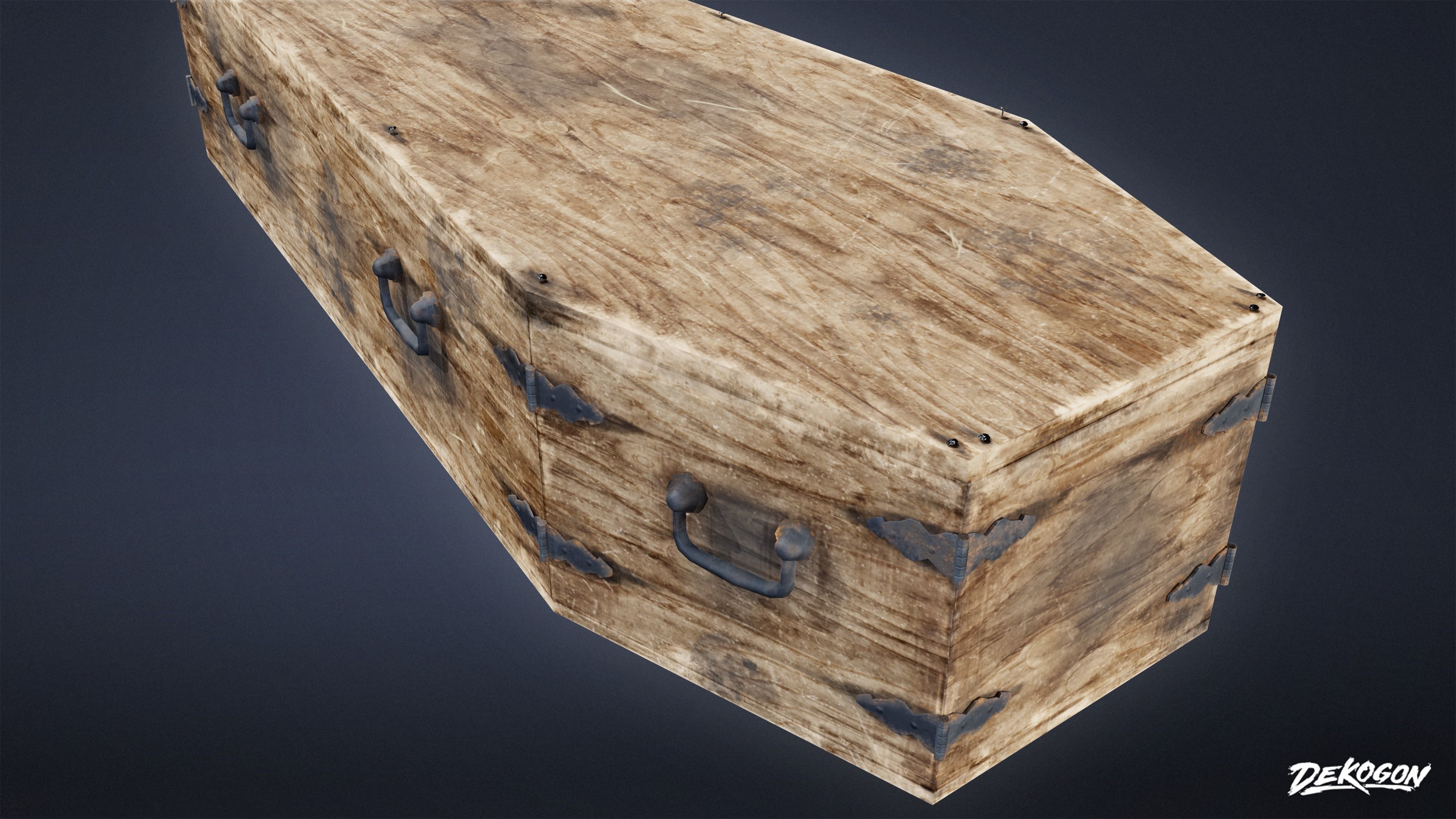 CEMETERY - Coffin 02 - LOW POLY Low-poly 3D model_6